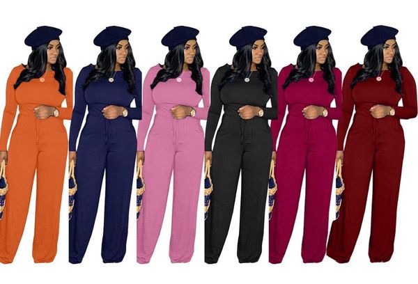 

women's jumpsuits & rompers test solid women long sleeve autumn slim wide floor length pants for streetwear party with real pictures, Black;white