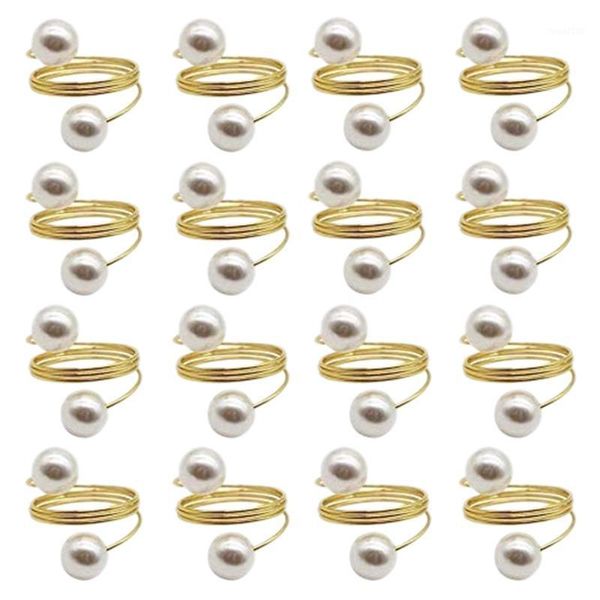 

24pcs pearl napkin rings wedding napkin rings metal reusable decorative golden for dining table decoration1