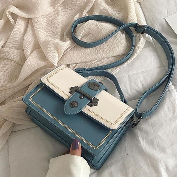 

cross body elegant female casual tote bag 2021 fashion pu leather women's designer handbag rivet shoulder messenger