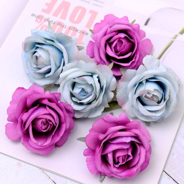 

30pcs flannelette artificial rose silk flower heads wedding decoration diy wreath scrapbooking craft fake bbyolu