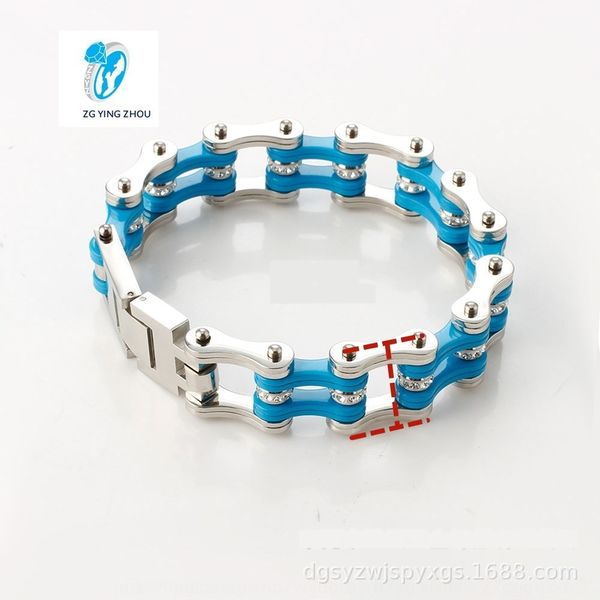 

diamond inlaid stainless braceletbracelet bracelet braceletdomineering locomotive titanium and wo bracelets diamond inlaid stainless steel b, Golden;silver