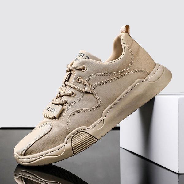 

men casual breathable sneakers 2020 new fashion flat handmade retro leisure loafers comfortable driving shoes, Black;red