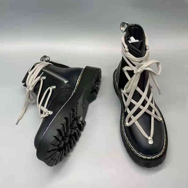 

man military boots punk trend winter high leather for men p25d50, Black