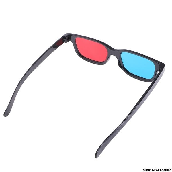 

universal anaglyph blue cyan frame black red 3d glasses 0.2mm for movie game dvd