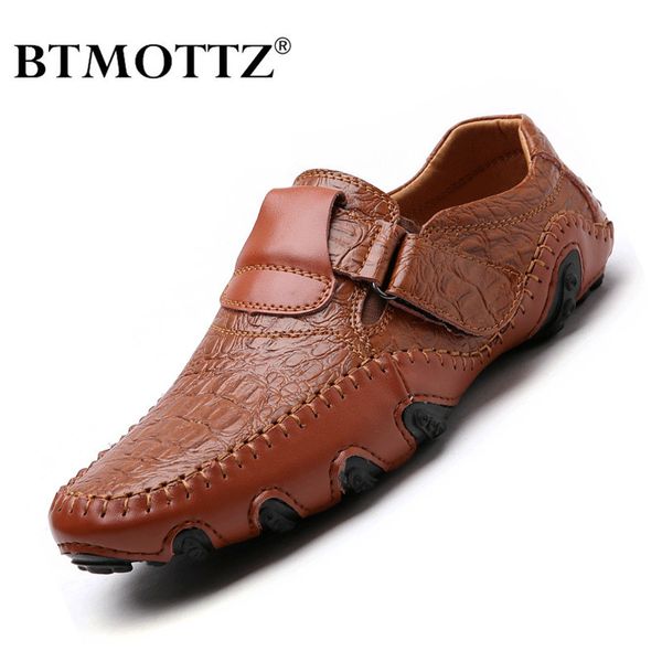 

handmade genuine leather mens shoes casual brand italian men loafers fashion breathable driving shoes slip on moccasins btmottz 201008, Black