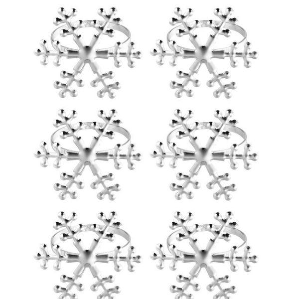 

6 pcs christmas snowflake napkin ring table setting table setting napkin holder dinner decor for home banquet par qylpce