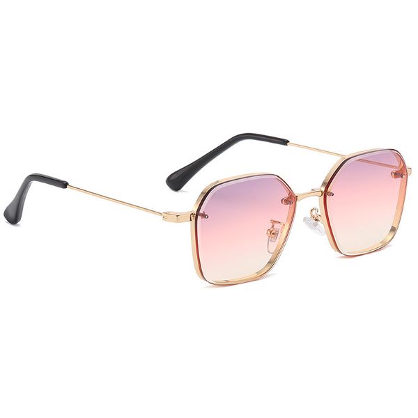 Металлические солнцезащитные очки Женщины Polygon Стильные Классические Украшения Классические Очки Акксори Сэд Очки Gafas de Sol 21105