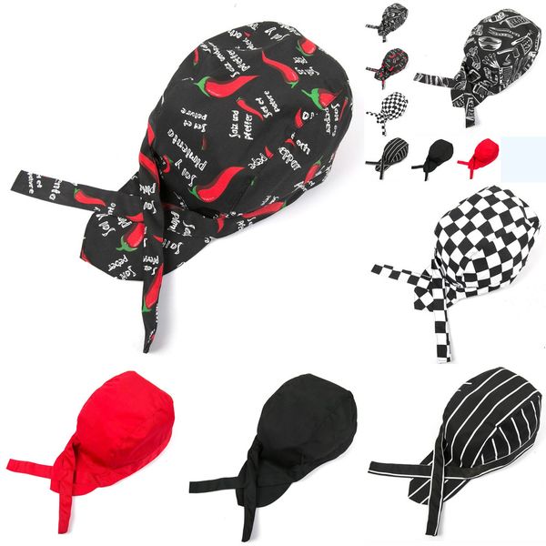 

cap and new work women chef men pirate hat baotou ribbon headdress l fast food restaurant kitchen