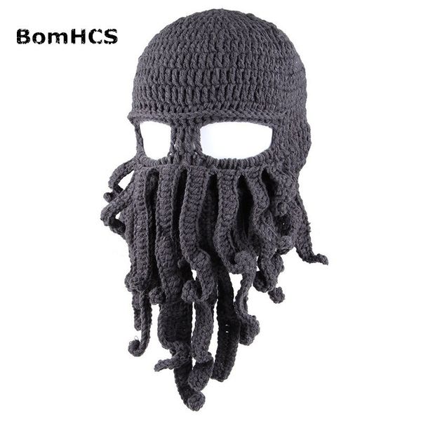 

bomhcs оптовая смешные щупальце осьминога ктулху knit beanie hat cap ветер маска y201024, Blue;gray