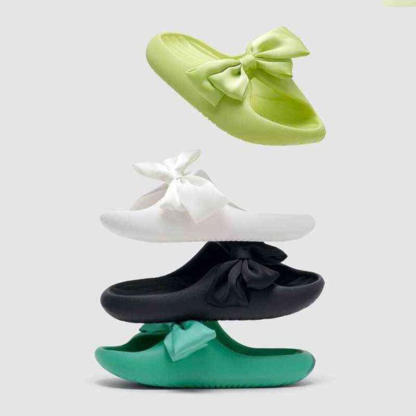 2022 Novos chinelos EVA Respirável Anti Desgaste Resistente ao Desgaste Pequeno Borboleta Sapatos Homens e Mulheres Color Sólido Slippers Y220307