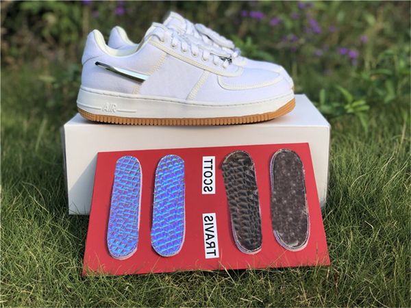 

travis scott x air low 1 sail gum light brown outdoor shoes men women 3m reflective trainers sports skateboard shoes with original box