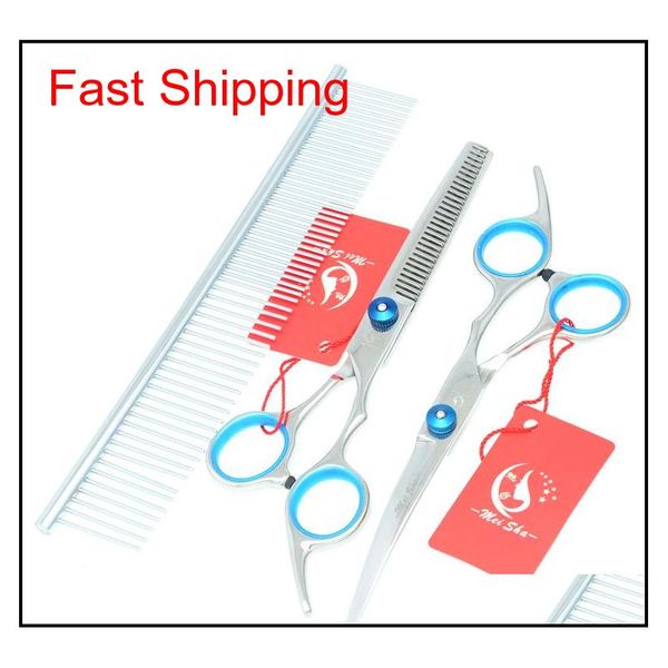 

6.0inch meisha 2017 new professional pet grooming scissors set pet scissors cutting & thinning & curved do qylsua dh_seller2010