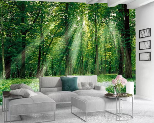 

3d p wallpaper mural 3d modern wallpaper beautiful forest romantic wild flowers indoor tv background wall decoration 3d wallpaper