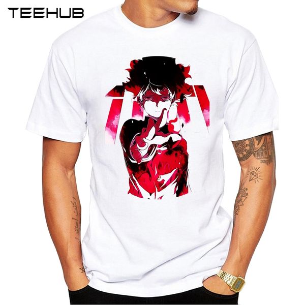 

teehub нового мужская мода mob psycho 100 дизайн футболки с коротким рукавом o-образным вырезом прохладный tops hipster tee спорта с капюшон