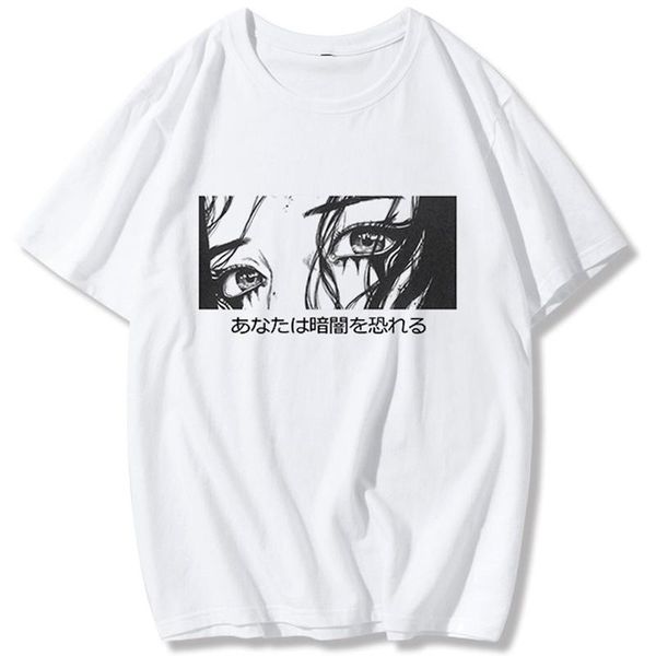 

harajuku fun japanese anime crying girl print t-shirt women's large size loose fashion vintage personality women's t-shirt bbyuih