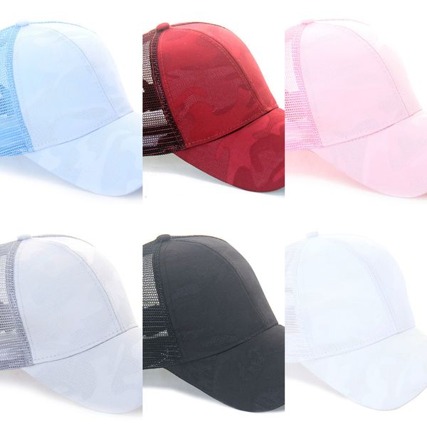 

hats criss-cross hollow out baseball cap camouflage solid color womens grids ball hat design cowboy hats backpack mesh visor headwear h2306, Yellow