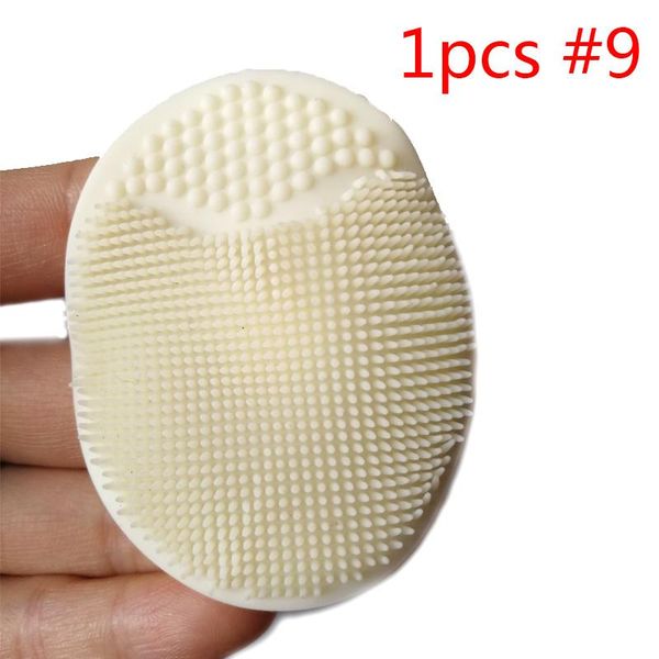 

portable durable soft with suction cup baby sile shampoo hairbrush bath shower massage wash face brush dropshipping q sqcmch, Silver