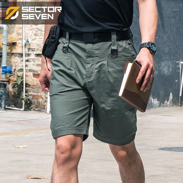 

sector seven tactical men's casual shorts summer lightweight knee length short tactical cargo shorts mid waist elastic1, White;black