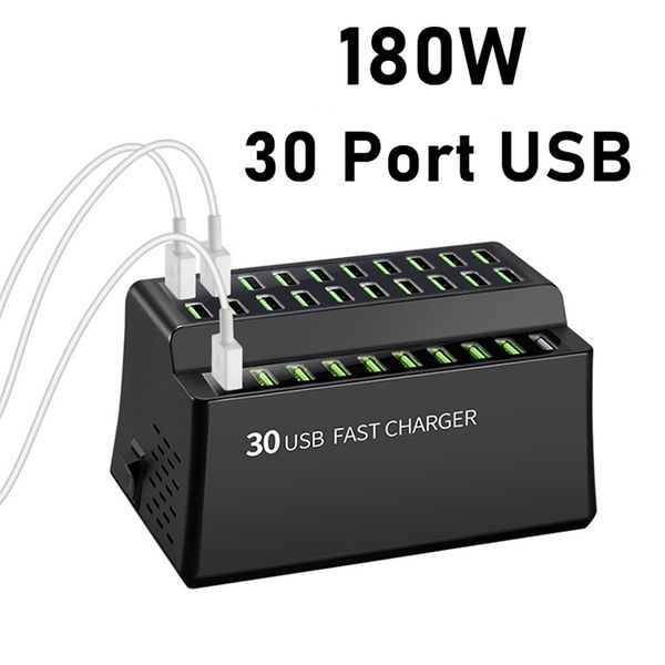 

180w universal multi usb cellphone charger 30 ports usb fast charging station for iphone samsung xiaomi