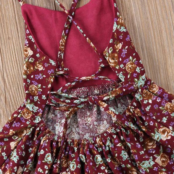 

summer toddler baby girl backless bandages dress kid floral princess party wedding holiday dresses jlltoe