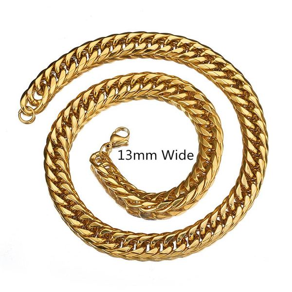 

chains men novelty accessories gold 316l stainless steel curb cuban link chain necklace gift idea fashion women choker jewelry, Silver