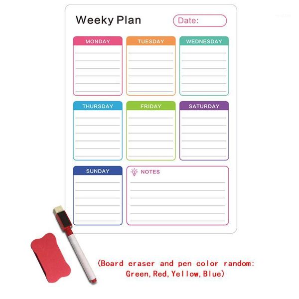 

drawing refrigerator bulletin white board diy magnetic weekly monthly planner whiteboard fridge sticker reusable daily message1