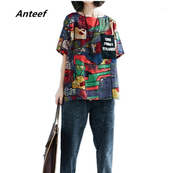 

korean style cotton linen plus size vintage casual loose summer tee t shirt women t-shirt ladies tshirt 2020 streetwear1, White