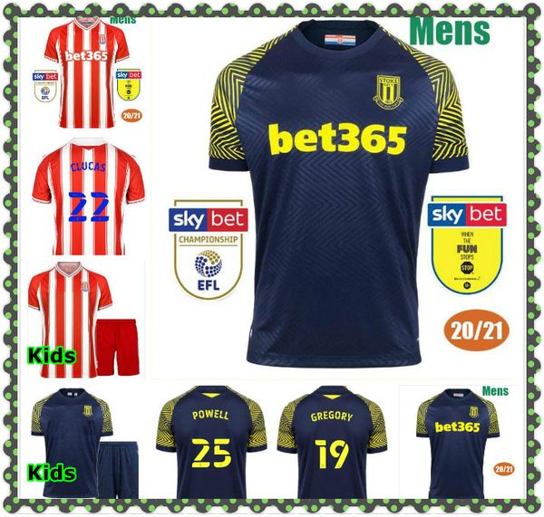 

men kids kit 20 21 сток сити футбол для футбола clucas 2020 2021 gregory powell campbell футбольная футболка mcclean rokes afobe jersey, Black;yellow