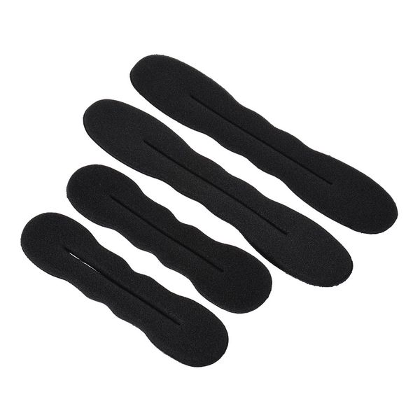 

4pcs/set girls women hair twister styling bun making tool for sponge roller hairdos hair clip 2 big & 2 small w4395, Brown