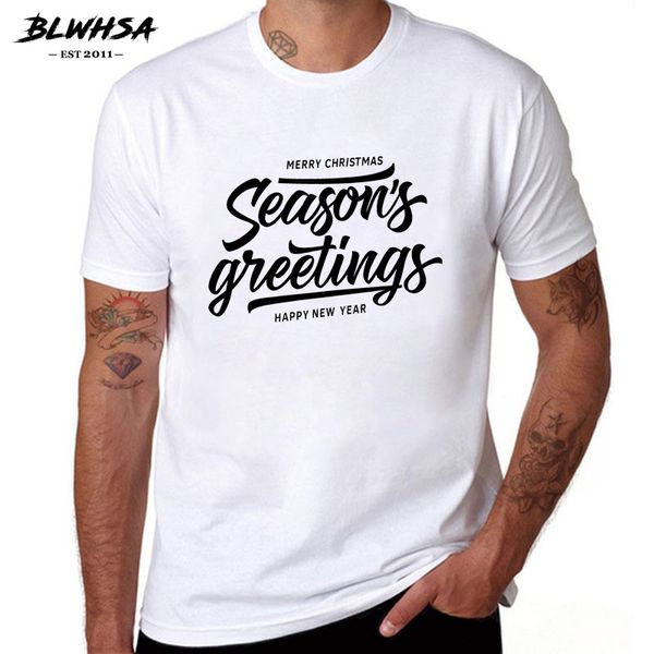 

sport blwhsa merry christmas seasons greetings happy new year printed t shirt men casual black letter funny t-shirt fashion men tees