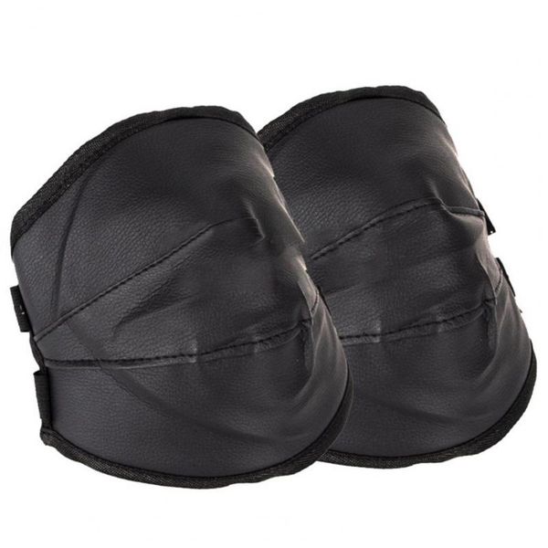 

2pcs solid color faux leather knee pads protective cover protective equipment, Black;gray