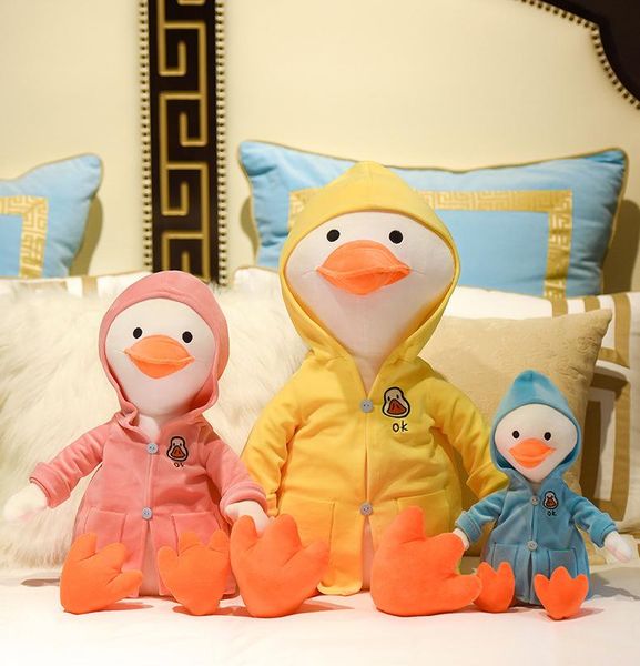 

40-80cm cartoon cute duck doll plush toy stuffed soft animal pillow colorful dressed clothes ducks girls kids birthday gifts