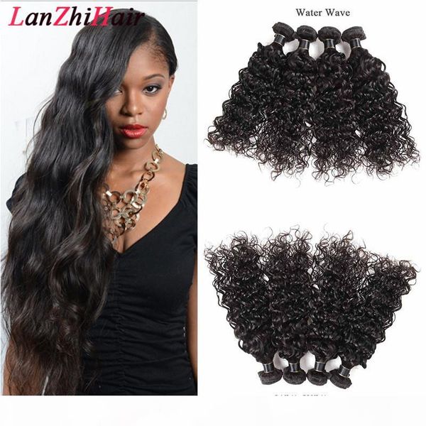 

4pcs lot water wave brazilian virgin hair mink brazilian water wave human hair extension 8a brazilian virgin hair weaves water wave, Black