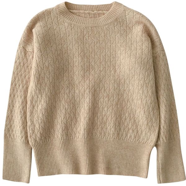 

2020 solid sweater acrylic new fall women's clothing korean japan style lazy leisure all-matching loose sleeve pullover top, White;black