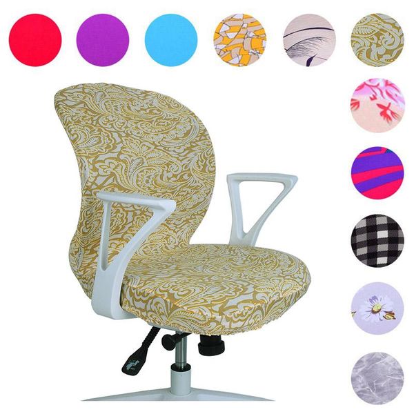 

chair covers computer cover washable spandex rotating lift elastic seat slipcover protector for office wedding el
