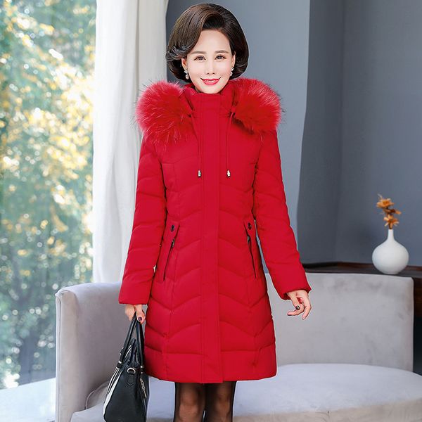 

2021 newwinter women long thick jacket oversize slim hooded fur collar office ladies coat outwear mujer i2wd, Black