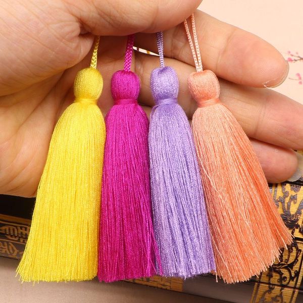 

10pcs 7cm polyester cotton mini tassels diy pendant jewelry curtain garments decorative accessories key chain handbag pendants h jllijs