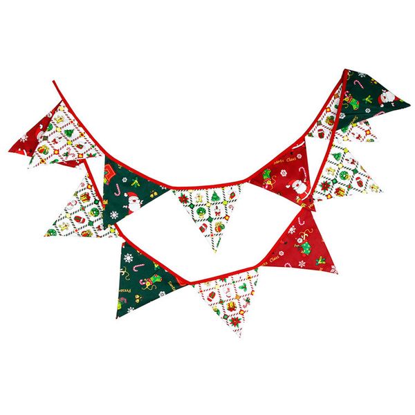 

Hot Selling Christmas Decoration Supplies Cotton Triangle Bunting
