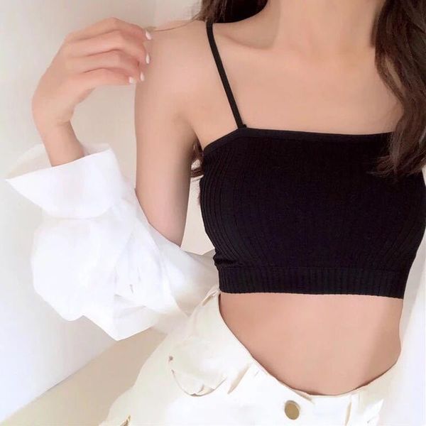 

fashion solid tube women casual women lady bandeau comfortable strap bras tube chest wrap underwear black white