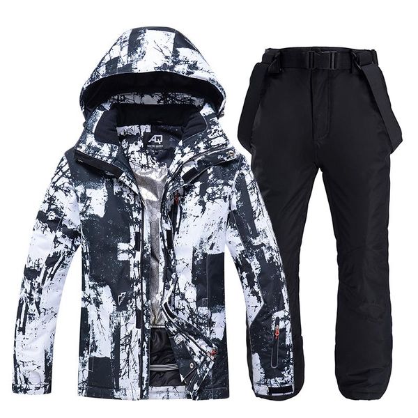 

men ski suit winter warm thermal windproof waterproof outdoor sports jacket and pants men's skiing snowboard suits snowsuit