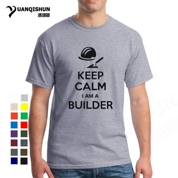 

sport keep calm im a builder t-shirt funny men boutique t shirt construction worker letter printing tees unisex
