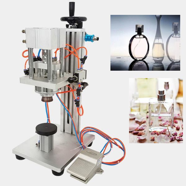 

pneumatic perfume capping machine, cosmetic spray bottle screw cap sealing machine, perfume cap crimping machine