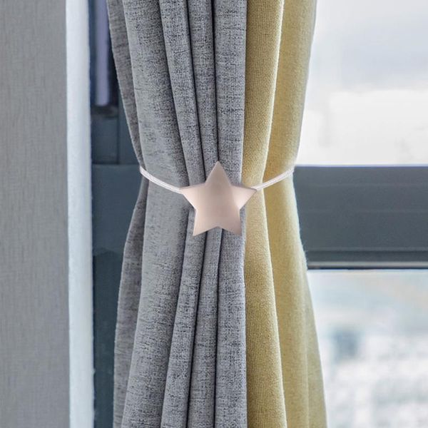 

curtain magnetic button star pattern curtain decor punch-tieback for home