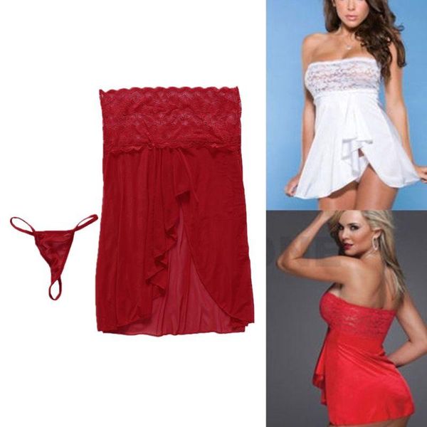 

women lace lingerie nightwear dress underwear g-string sleepwear, Red;black