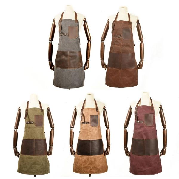 

aprons work apron coffee shop retro high-end restaurant artisan overalls