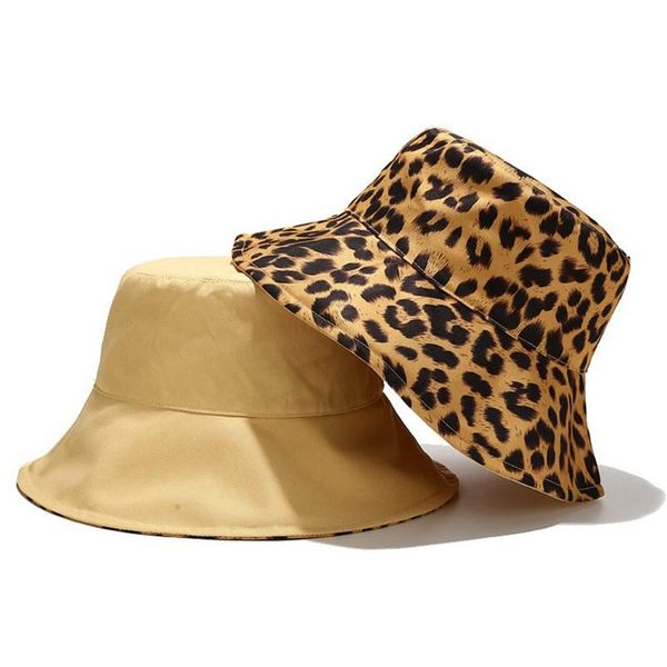 

summer retro fashionable leopard fisherman hat double-sided padded all-match korean-style casual bucket hat women, Blue;gray