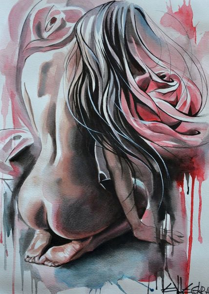 

erotic watercolor rose lesbian interest home decoration handpainted &hd print oil painting on canvas wall art canvas pictures 210127