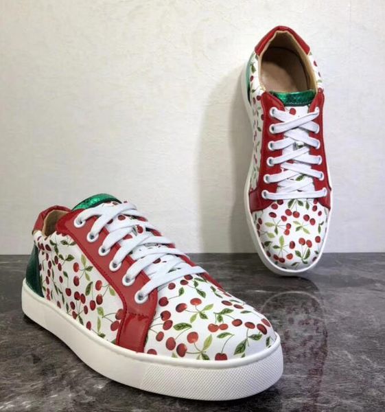 

new designer sneakers red bottom shoe low cut collage patent leather luxury shoes for men and women shoes party wedding spikes sneaker, Black