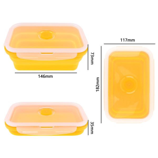 

портативный 750мл прямоугольник силикона scalable складной закуска bento box с утолщением card пряжка для 40 230 degrees jllvsb ffshop2001