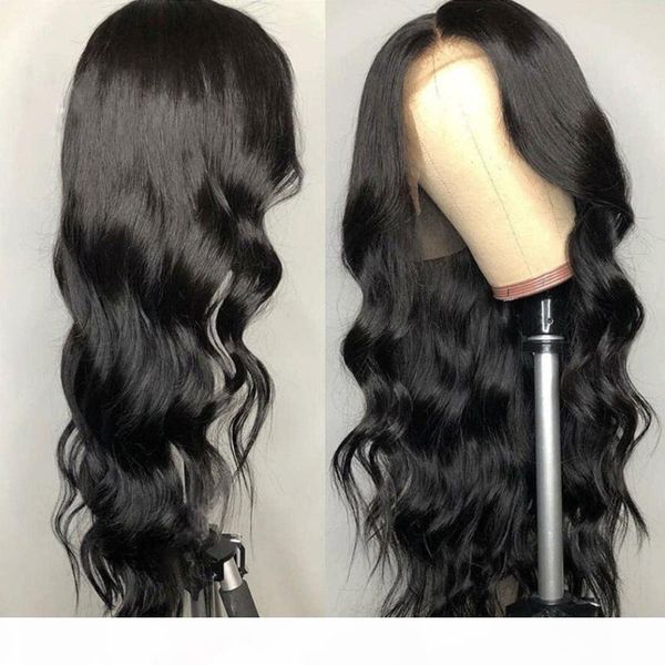 

lace front human hair wigs body wave wig 180% remy 30 inch wig pre plucked with baby hair body wave lace front for women, Black;brown